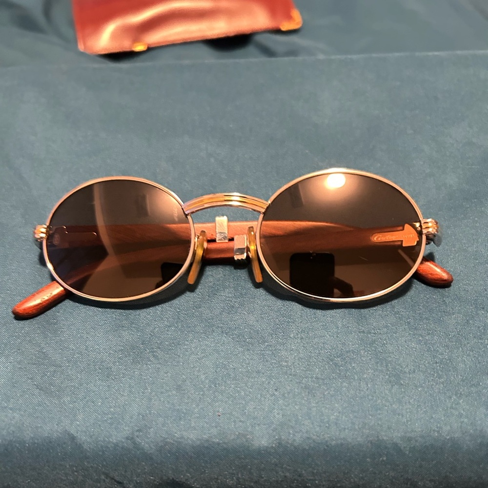 Cartier Sunglasses with Gold and Wood Tones